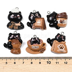 Подвески из непрозрачной смолы на кофейную тематику&nbsp;RESI-P052-04P-M