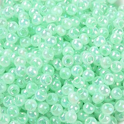 6/0 perline di semi di vetro rotonde placcate arcobaleno di colori opachi&nbsp;SEED-T006-04D-03
