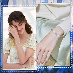 6шт. браслет-манжета из нержавеющей стали 201 в форме буквы С с рифленой отделкой&nbsp;STAS-BBC0008-40