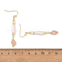 Boucles d'oreilles pendantes en acier inoxydable 304 ornées de perles de culture naturelles mélangées.&nbsp;EJEW-JE07417