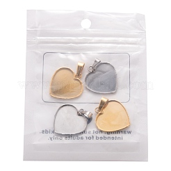 4 pz 2 colori 304 e 201 cabochon pendenti in acciaio inossidabile&nbsp;STAS-FS0001-20M
