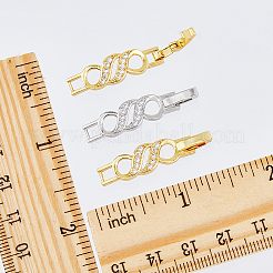 10 pz. 2 colori placcatura in ottone micro pavé chiusura per cinturino orologio con zirconi cubici trasparenti&nbsp;ZIRC-DC0001-08