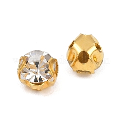 Perles plates rondes à coudre en strass montées&nbsp;STAS-B107-01A-01G
