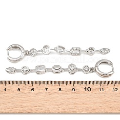 Pendientes colgantes de aro de latón con micro circonitas cúbicas.&nbsp;KK-CBA8324-09P