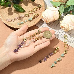 6 шт. 6 стиля заколок для волос с натуральным цветком амазонита&nbsp;OHAR-YW00002