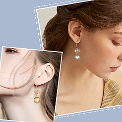 8 paia 4 stili bowknot a cupola vuota con orecchini pendenti rotondi piatti&nbsp;EJEW-AB00005