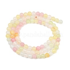 Perles de jade vertes colorées naturelles&nbsp;G-G757-01-4mm