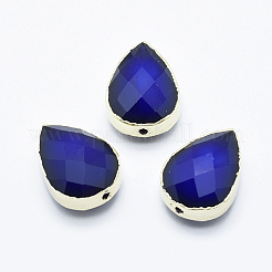 Граненые стеклянные бусины&nbsp;GLAA-F071-18x13mm-G