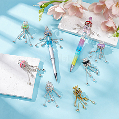 8 шт. 8-х цветные колпачки для ручек со стразами&nbsp;AJEW-PH0061-74