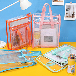 12 bolsa de plástico transparente de 4 colores con asas y botones a presión.&nbsp;ABAG-PH0001-87