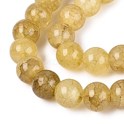 Perles de verre craquelé cuites au four&nbsp;GLAA-Q106-03A-21