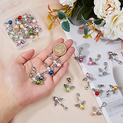 Ангельские подвески из сплава и акрила в тибетском стиле&nbsp;HJEW-AB00707