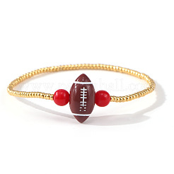 Браслеты из стеклянного бисера и регбийных бусин&nbsp;HT0331