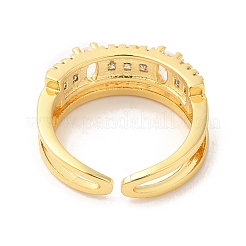 Овальное кольцо-манжета из прозрачного кубического циркония&nbsp;RJEW-L106-002G