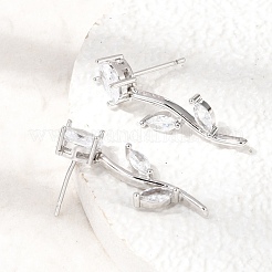 Ottone micro spianare orecchini zirconi&nbsp;LS-KK-CBA8324-20P-05