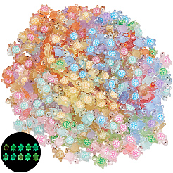 400шт 10 цвета светящихся кабошонов из смолы&nbsp;MRMJ-SC0001-42