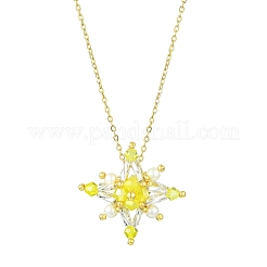 Collane con ciondolo a forma di stella con perline di vetro&nbsp;NJEW-MZ00088