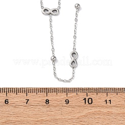 Ожерелья из нержавеющей стали 304 с буквой бесконечности Y&nbsp;NJEW-R026-21P