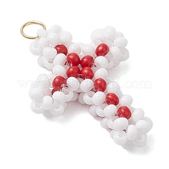 Подвески-крестики из бисера&nbsp;PALLOY-GD00002-05