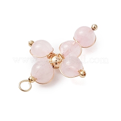 Colgantes naturales de cuarzo rosa&nbsp;PALLOY-JF02885-03