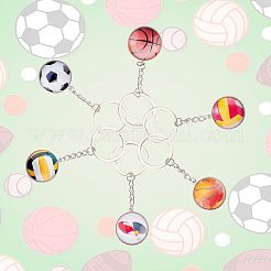 6шт. 6-х стилистический стеклянный кулон-брелок&nbsp;KEYC-OC0001-23