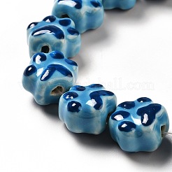 Abalorios de la porcelana hecha a mano impresos&nbsp;X1-PORC-F005-02A