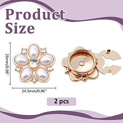 2 шт. запонки из цинкового сплава со стразами&nbsp;AJEW-ME0001-44G