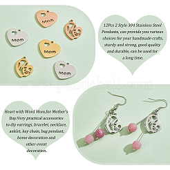 12 шт. 2 стиля ионного покрытия (IP) подвески из нержавеющей стали 304&nbsp;STAS-PH0003-98