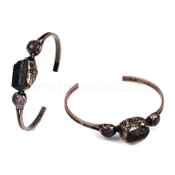 Браслеты-манжеты из натурального аметиста и турмалина&nbsp;G-B149-16R-05