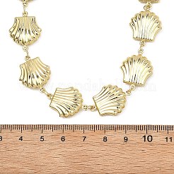 Halsketten aus muschelförmigem Gliedergeflecht aus Edelstahl 304 für Damen&nbsp;NJEW-JN06011