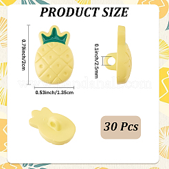 30 bottone con gambo in resina a forma di ananas&nbsp;BUTT-CP0001-19