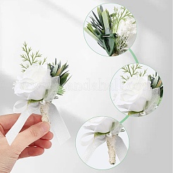 Бутоньерка из искусственного цветка из шелковой ткани&nbsp;AJEW-WH0258-295