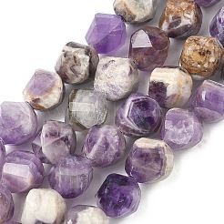 Нити из натуральных шевронных аметистовых бусин&nbsp;G-C267-B01