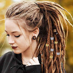 60 шт. 2-х цветные алюминиевые и стразы бусины для плетения дредов&nbsp;FIND-DC0008-19