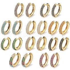 Латунные микро проложить серьги обруча кубического циркония&nbsp;EJEW-C181-13G