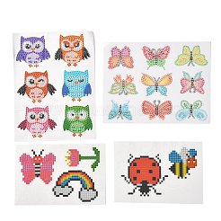 Kit di adesivi per pittura diamante con gufo e farfalla e insetti fai da te per bambini&nbsp;DIY-O016-10