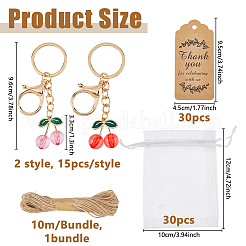 Porte-clés en alliage émaillé cerise&nbsp;KEYC-DC00060