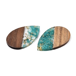 Большие подвески из прозрачной смолы и орехового дерева&nbsp;RESI-T058-05M