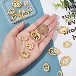 18 pièce de 3 supports de cabochon pour pendentif en laiton à lunette arrière ouverte de style&nbsp;KK-CA0003-12