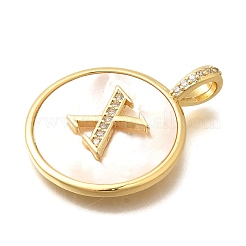 Gestellplattierung Messing Micro Pave klare Zirkonia Anhänger mit Muschel&nbsp;KK-M309-42G-X