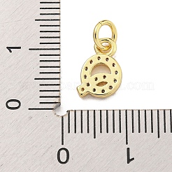Lettre initiale en laiton avec breloques en zircone cubique&nbsp;KK-Q814-26Q-G