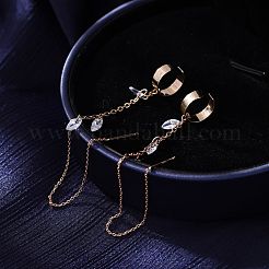 Серьги-кисточки с подвесками в форме конского глаза из латуни с прозрачным кубическим цирконием&nbsp;FS-WGA0198-01