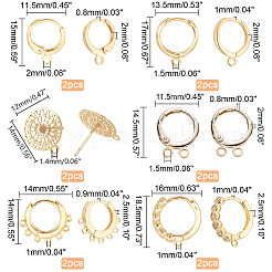 12 aro de latón de 2 estilos con 2 aros de cierre tipo botón.&nbsp;KK-PH0002-84