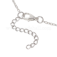 Цепочки и ожерелья из латунного кабеля с подвеской в виде чакры&nbsp;NJEW-JN05794