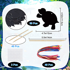 Наборы для украшения подвесок из радужной бумаги с царапинами&nbsp;DIY-WH20013-21B