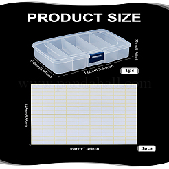 1шт полипропиленовый пластиковый контейнер для хранения бусин с 5 сетками и откидными крышками&nbsp;CON-LP0001-50