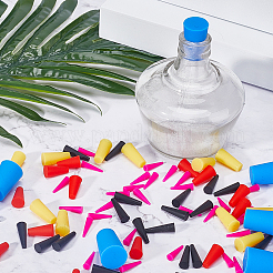 115 шт. 5-х стильная сплошная силиконовая заглушка для пробирки&nbsp;AJEW-GF0006-92