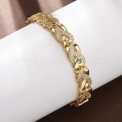 Messing-Gliederkettenarmbänder mit Mikropflaster und klarem Zirkonia für Damen&nbsp;BJEW-F530-06G