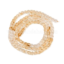 Нити из нагретых натуральных цитриновых бусин&nbsp;G-B175-C06-3x3mm