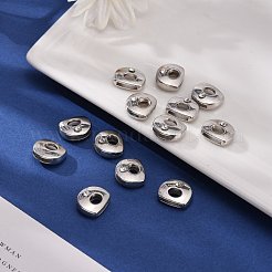 Perles coulissantes de lettre pour la fabrication de bracelet de montre&nbsp;ALRI-O012-D-NR